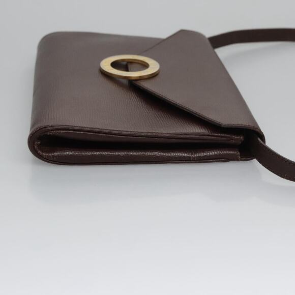 CELINE Circle Shoulder Bag Leather Brown Gold - Picture 4 of 12